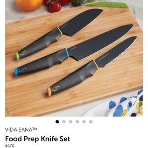 Princess House Black Knife Set with Colorful Accents